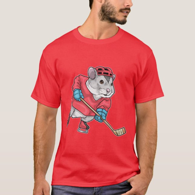 Camiseta Taco de hóquei de campo de Hamster (Frente)