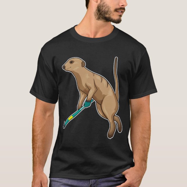 Camiseta Taco de Hóquei de Meerkat (Frente)