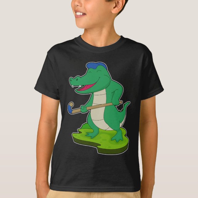 Camiseta Taco de hóquei em campo de crocodilo (Frente)