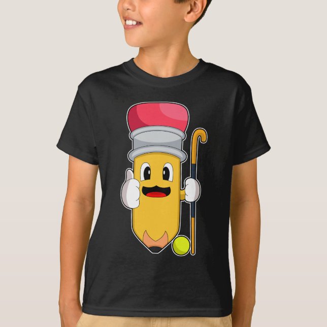 Camiseta Taco de Hóquei em Lápis (Frente)