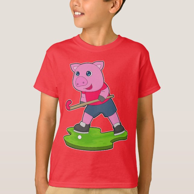 Camiseta Taco de hóquei no campo de porcos (Frente)