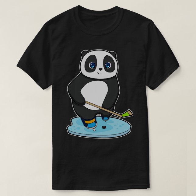 Camiseta Taco de hóquei no gelo da Panda (Frente do Design)