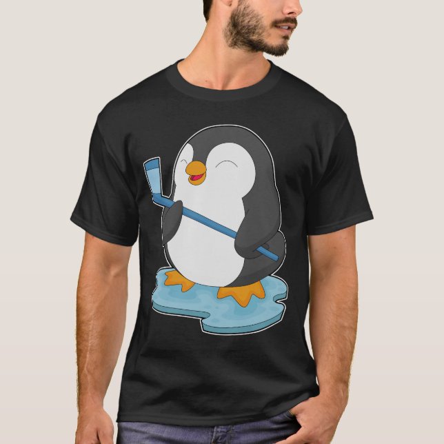 Camiseta Taco de hóquei no gelo do Pinguim (Frente)