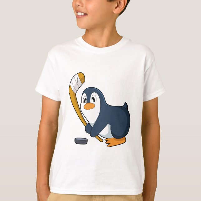 Camiseta Taco de hóquei no gelo do Pinguim (Frente)