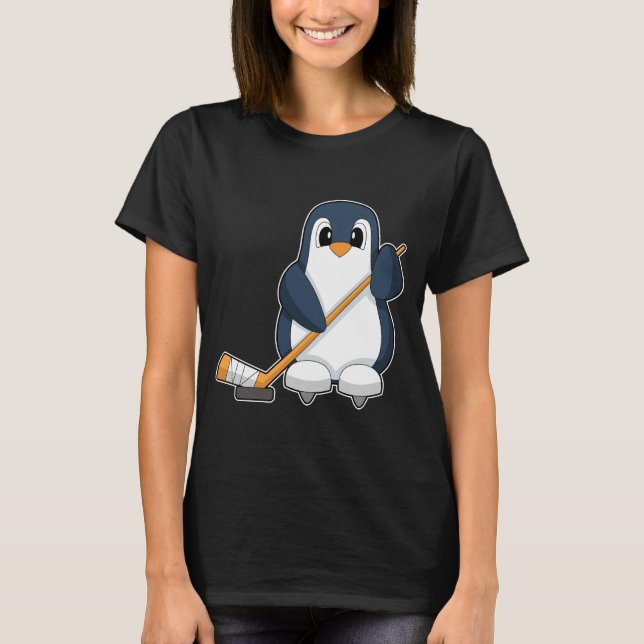 Camiseta Taco de hóquei no gelo do Pinguim (Frente)
