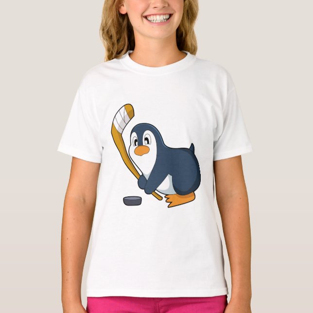 Camiseta Taco de hóquei no gelo do Pinguim (Frente)
