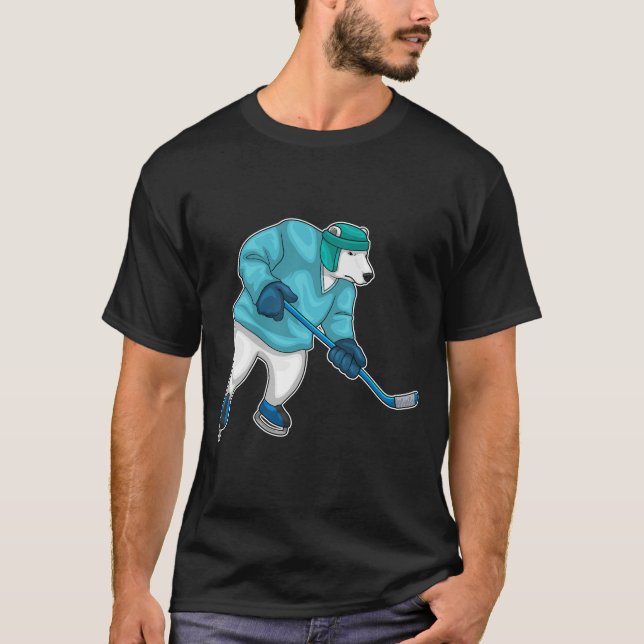 Camiseta Taco de hóquei no gelo do urso polar (Frente)