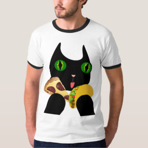 Camiseta Taco e PIZZA CAT T-shirts Engraçadas