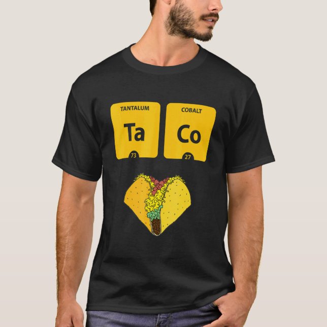 Camiseta Taco Elementos Químicos Taco Mesa Periódica (Frente)
