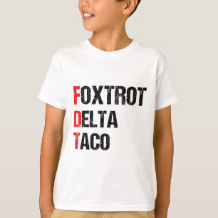 Camiseta Taco Engraçado Foxtrot Delta, 4 de Julho _1 