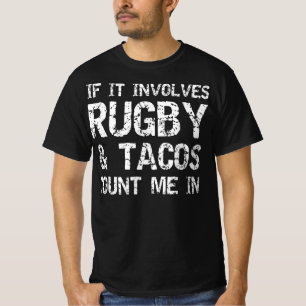 Camiseta taco engraçado se envolver rugby e tacos