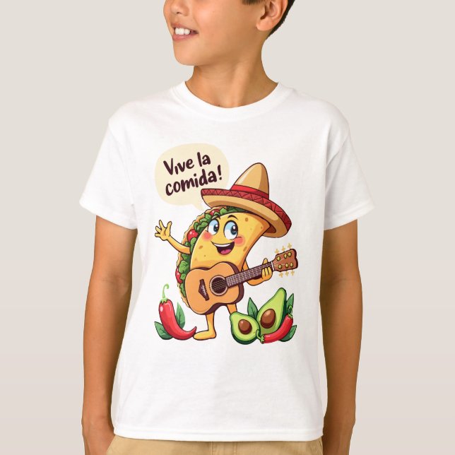 Camiseta Taco Fiesta mit Gitarre und hispanischem Flair (Frente)