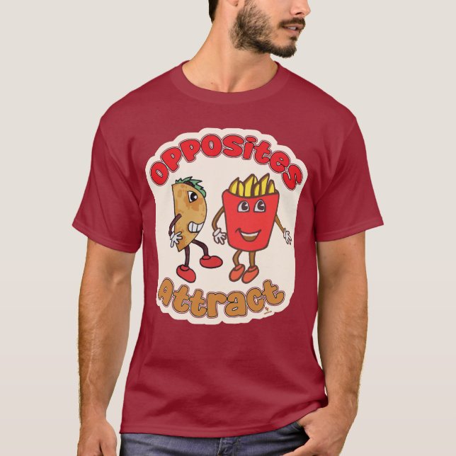 Camiseta Taco Fry Opposites Atrai Cartografia Engraçada de  (Frente)