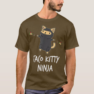 Camiseta Taco Gatinho Ninja Engraçado Cat 