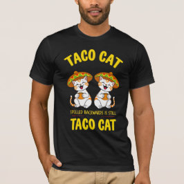 Camiseta Taco Gato Escrito ao Contrário Divertido Cinco de
