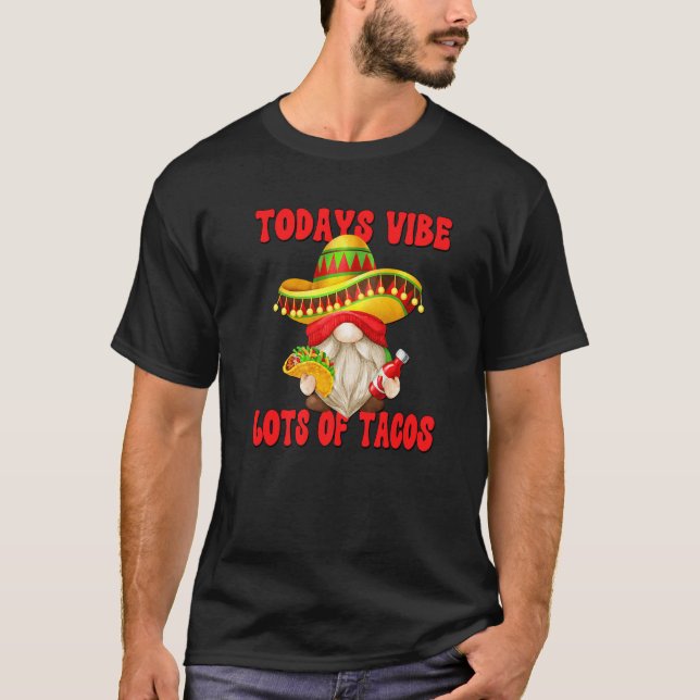 Camiseta Taco Gnomo Mexicano Para Mulheres Com Molho Quente (Frente)