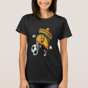 Camiseta Taco Jogando Futebol Mexicano Cinco De Mayo Sombre