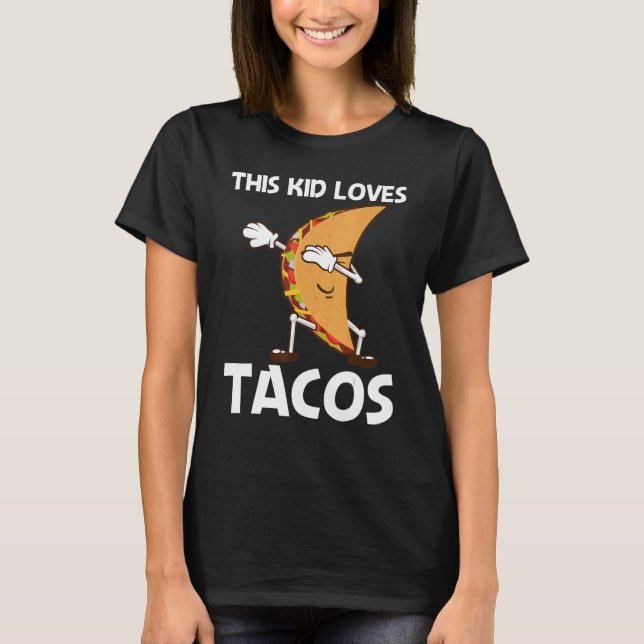 Camiseta Taco Para Crianças Rapazes Comida Mexicana (Frente)