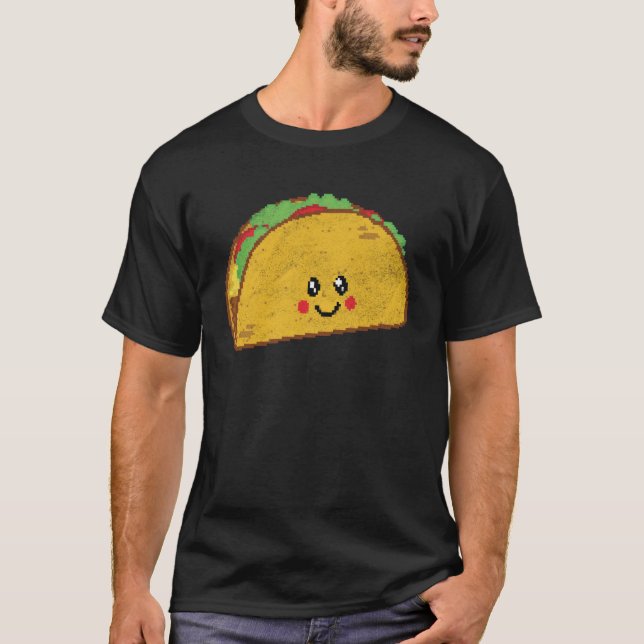Camiseta Taco Pixel 8 bits Retro Hungry Byte Shell Terça F (Frente)