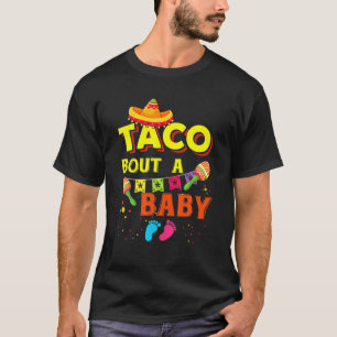 Camiseta Taco Sobre Um Anúncio De Gravidez De Bebê Cinco 