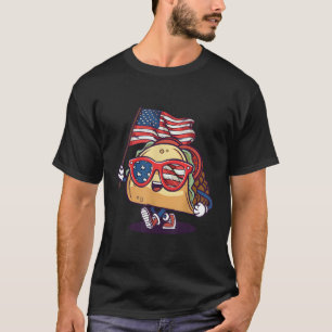 Camiseta Taco Sunglass American Flag Usa 4 De Julho