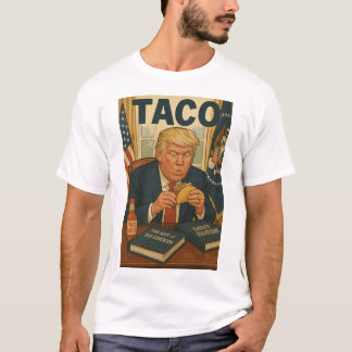 Camiseta Taco Taco comendo um taco.