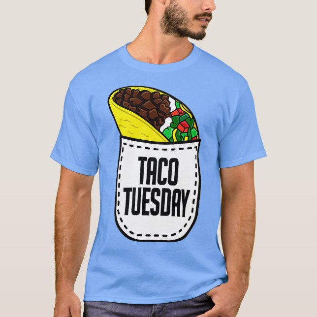 Camiseta Taco Terça-feira Comida mexicana Pocket Taco Tee (Frente)
