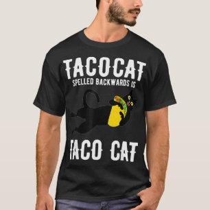 Camiseta Taco Terça-feira Gato Negro Engraçado Ortografado