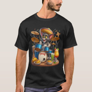 Camiseta Taco Tunes: Drummer Gato