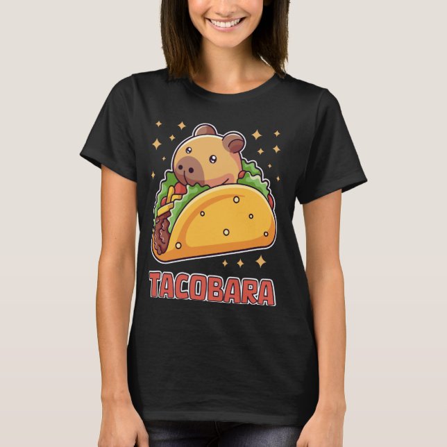 Camiseta Tacobara Funny Capybara Tacos Terça-feira Comida m (Frente)