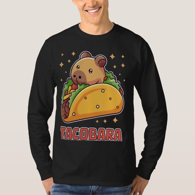 Camiseta Tacobara Funny Capybara Tacos Terça-feira Comida m (Frente)
