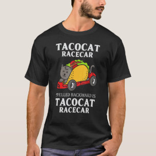 Camiseta Tacocat Carro de Corrida Escrito ao Contrário Taco