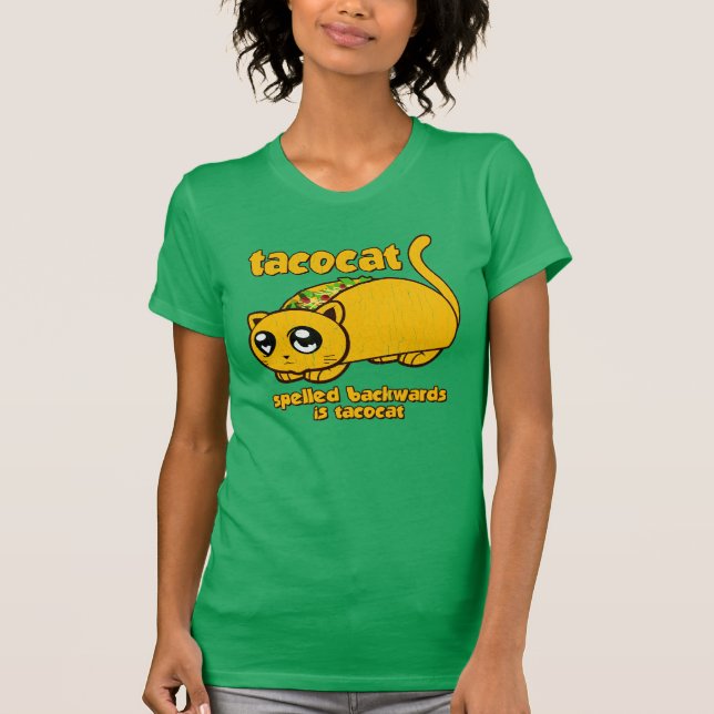 Camiseta Tacocat engraçado soletrado para trás (Frente)