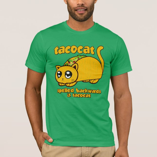 Camiseta Tacocat engraçado soletrado para trás (Frente)