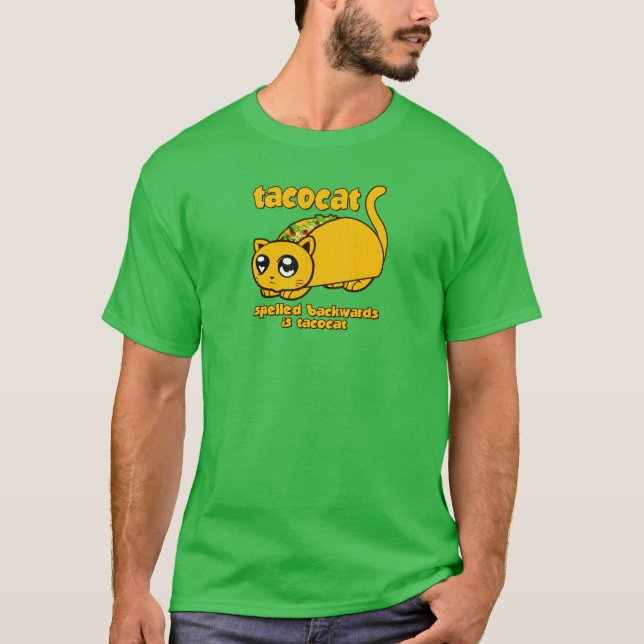 Camiseta Tacocat engraçado soletrado para trás (Frente)