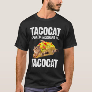 Camiseta Tacocat Escrito ao Contrário é Tacocat Amo Gato e