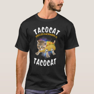 Camiseta Tacocat Escrito ao Contrário É Tacocat Gato E L
