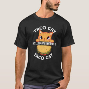Camiseta Tacocat Escrito ao Contrário É Tacocat Gato Pai G