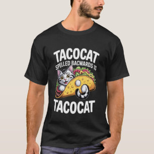 Camiseta Tacocat Escrito ao Contrário é Tacocat Gif de Gato