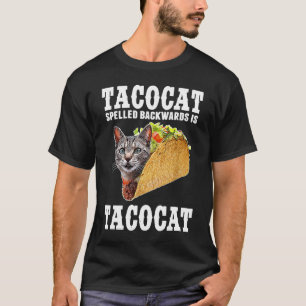 Camiseta Tacocat Ortografado para Trás é Tacocat Cat Tacos