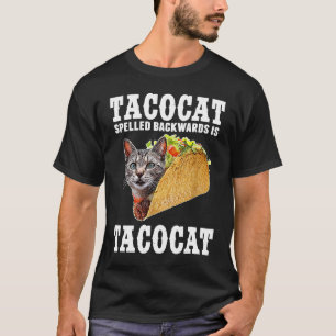Camiseta Tacocat Ortografado para Trás é Tacocat Cat Tacos