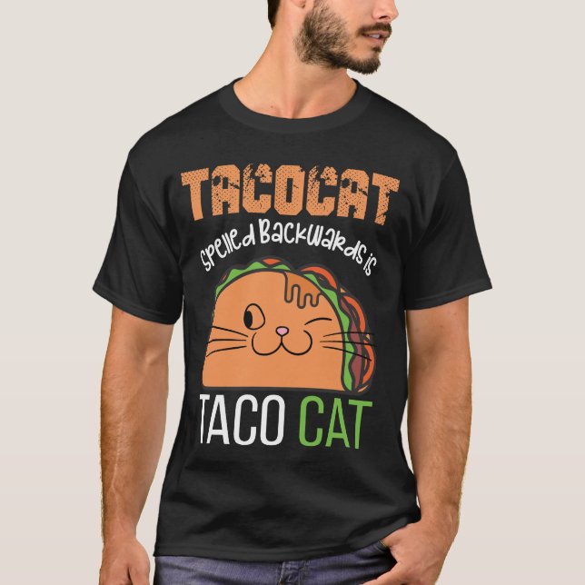 Camiseta Tacocat Ortografado para Trás é Tacocat Engraçado  (Frente)