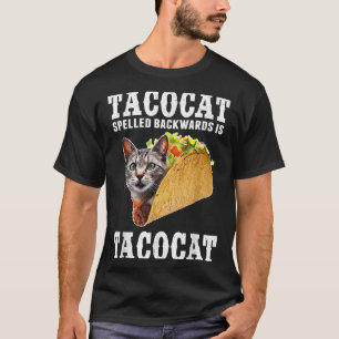 Camiseta Tacocat Ortografado Para Trás É Tacocat Funny Cat
