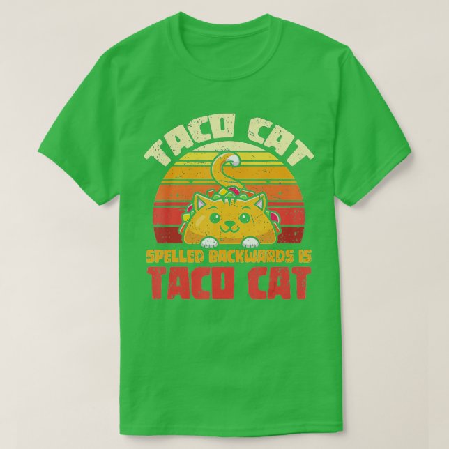 Camiseta Tacocat Ortografado Para Trás É Tacocat Funny Retr (Frente do Design)