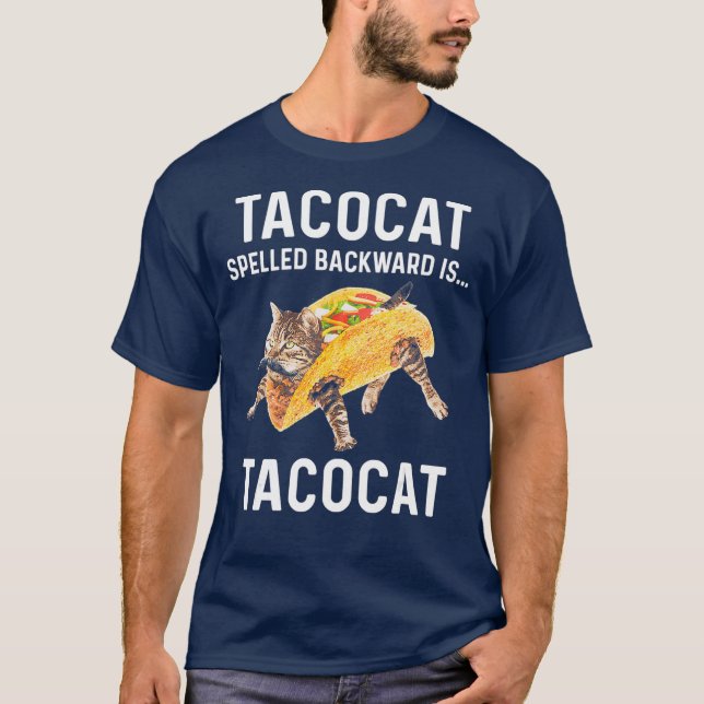 Camiseta Tacocat Ortografado Para Trás É Tacocat Love Cat (Frente)