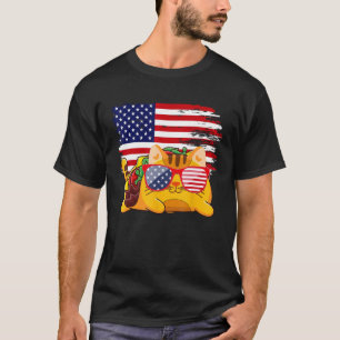 Camiseta Tacocat Sunglass American Flag 4 de julho EUA