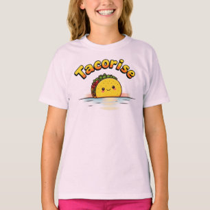 Camiseta Tacorise Adorável Kawaii Taco Fofo Sorridente Feli