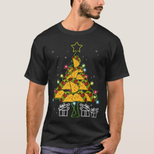 Camiseta Tacos Árvore de Natal Led Luzes de Led Bonitas Xma