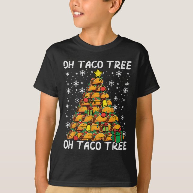 Camiseta Tacos Christmas Tree Funny Xmas Foodie Mexican Men (Frente)