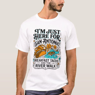 Camiseta Tacos de breakfast de San Antonio e River Walk